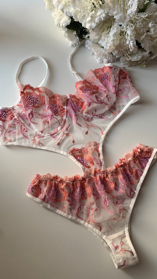 3-Piece Floral Lingerie Set