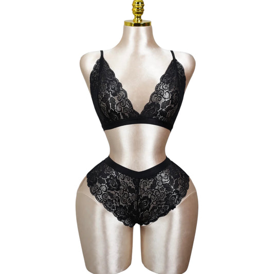 Lace Bralette and Shortie Set