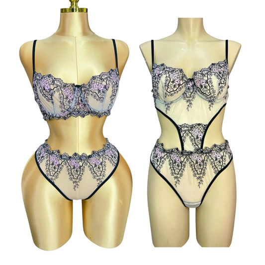 3-Piece Floral Lingerie Set 2