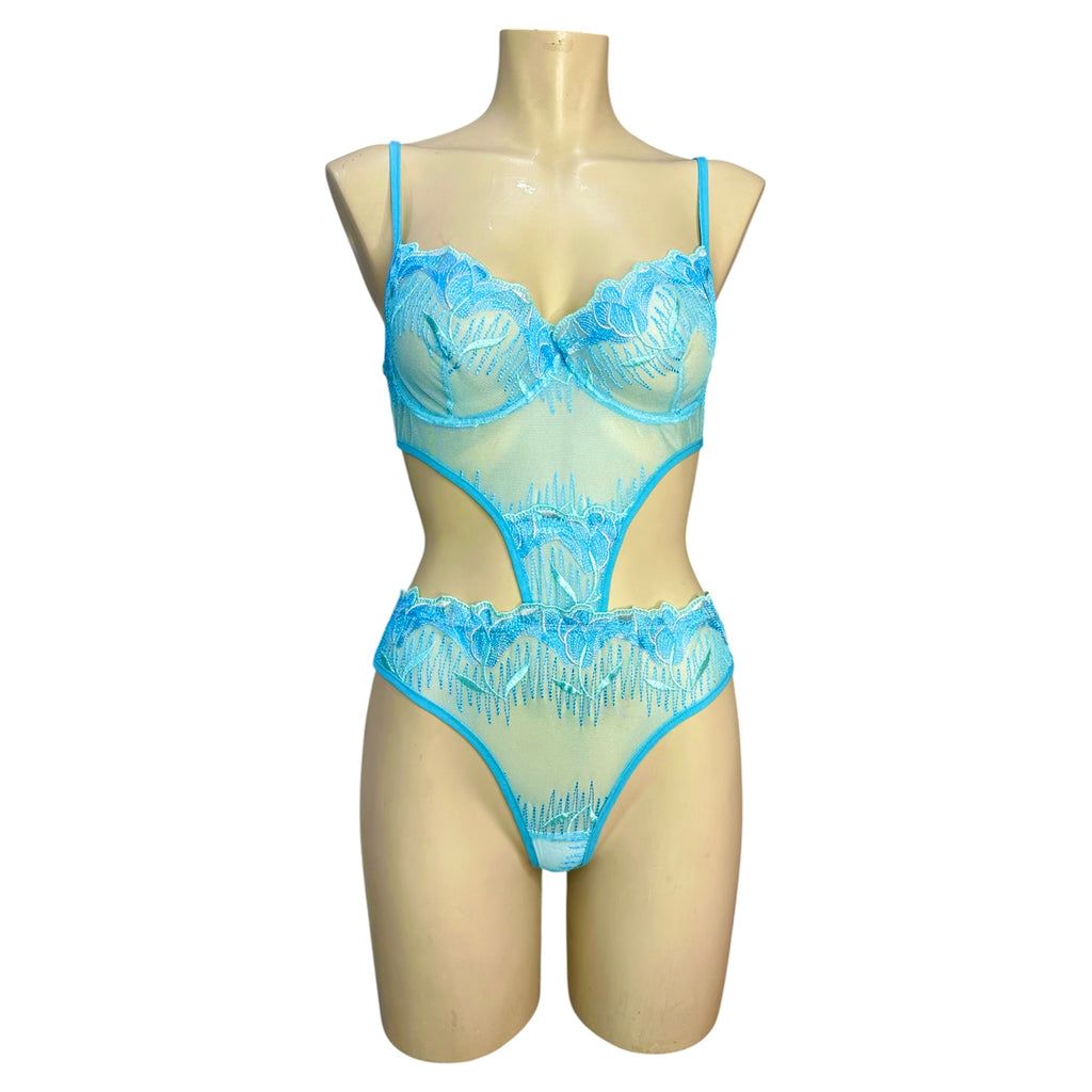 Elegant Lace Jumpsuit Powder Blue