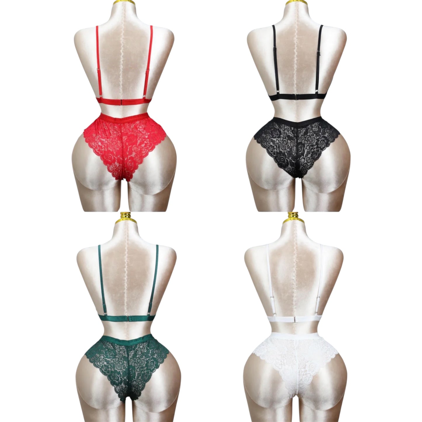 Lace Bralette and Shortie Set (Pack of 4)