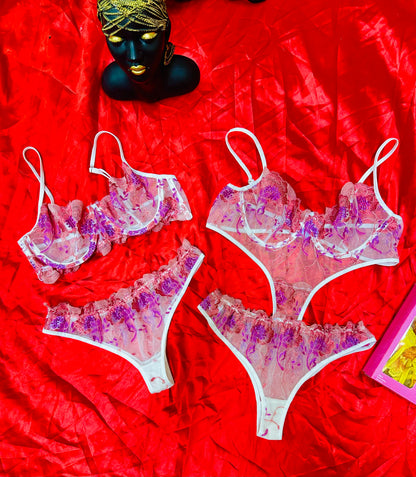 3-Piece Floral Lingerie Set