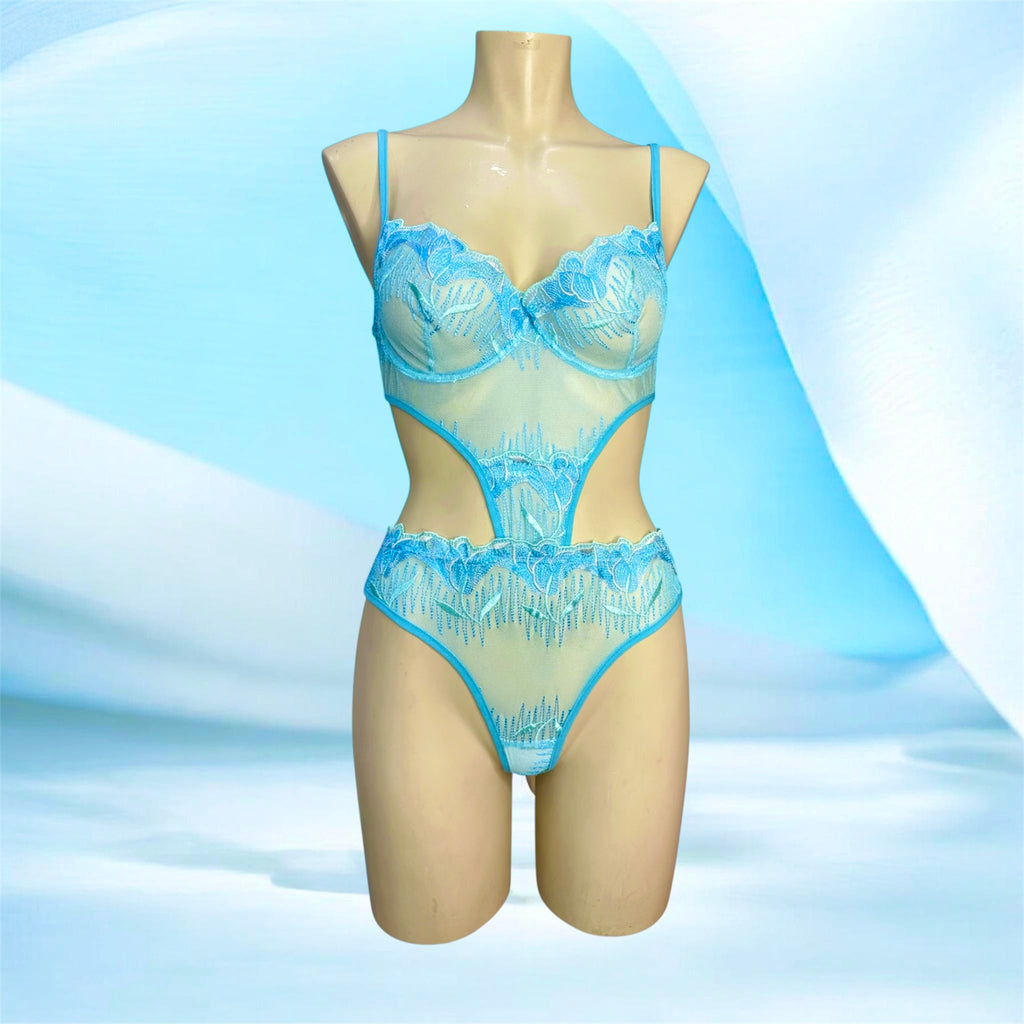 Elegant Lace Jumpsuit Powder Blue