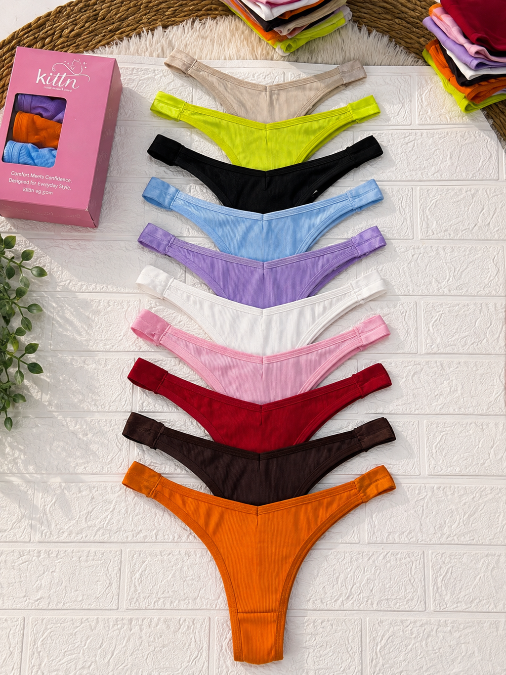 10-Pieces Cotton Thong