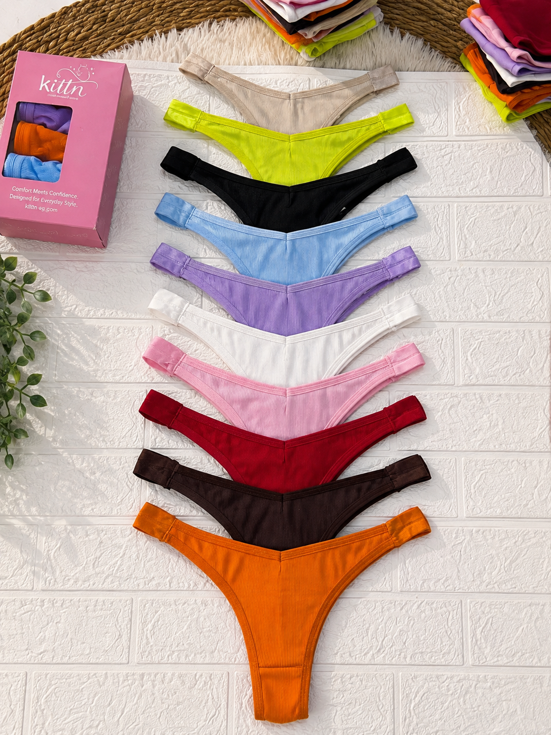 10-Pieces Cotton Thong
