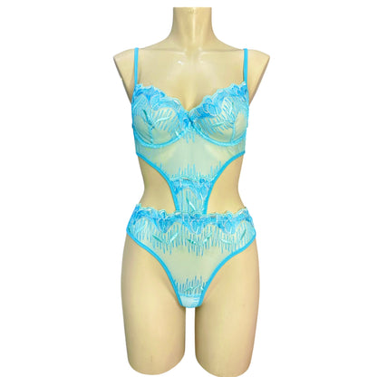 Elegant Lace Jumpsuit Powder Blue