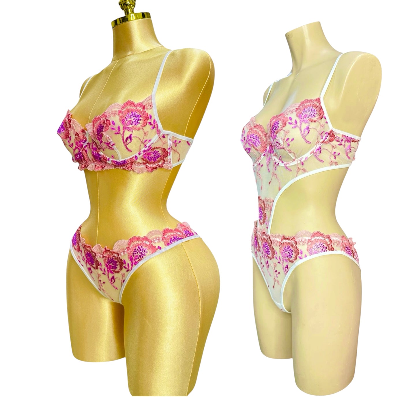 3-Piece Floral Lingerie Set