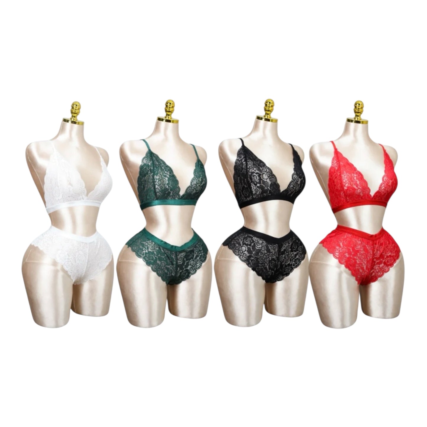 Lace Bralette and Shortie Set (Pack of 4)