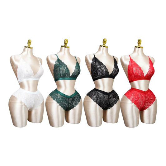 Lace Bralette and Shortie Set (Pack of 4)