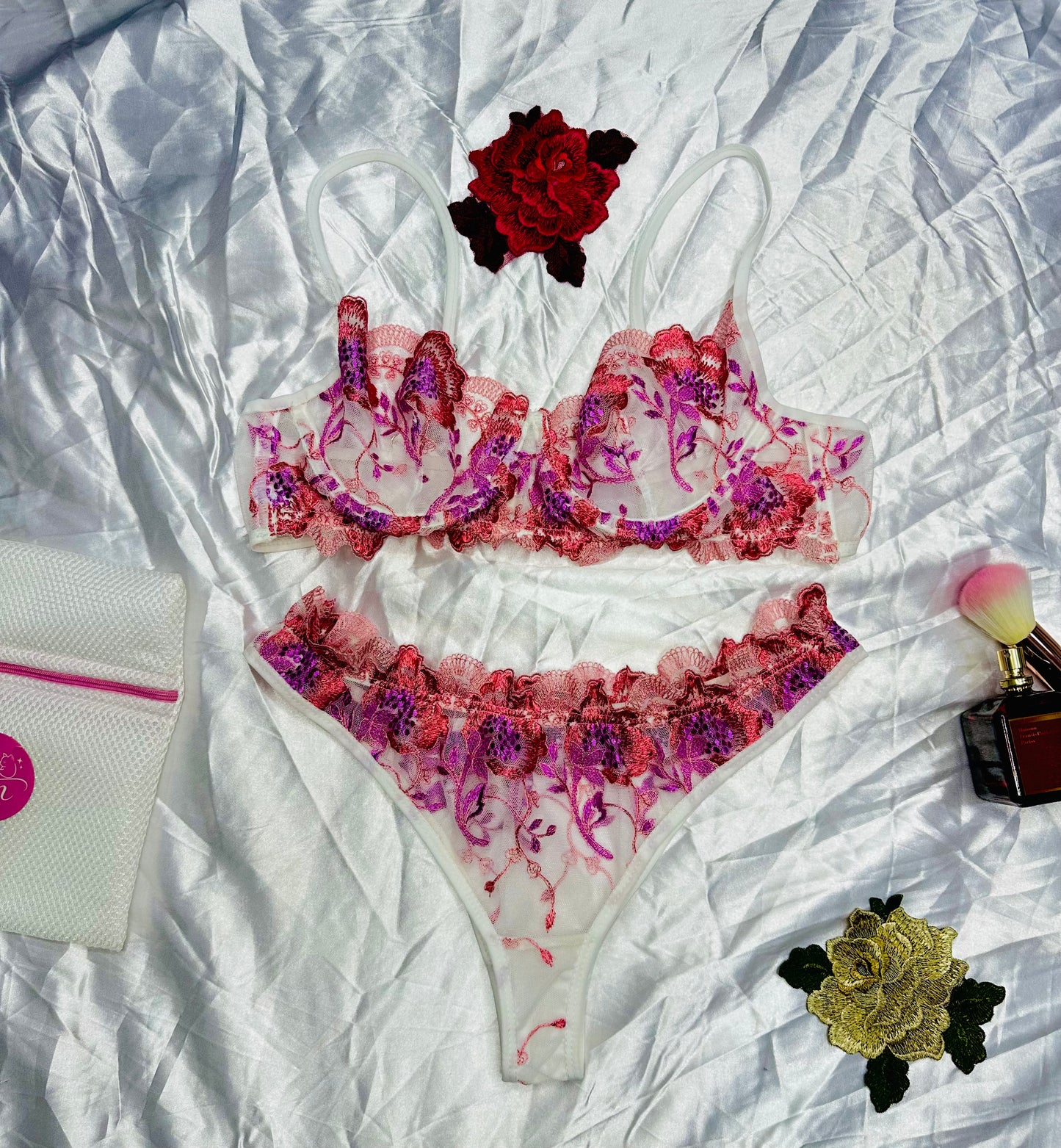 3-Piece Floral Lingerie Set