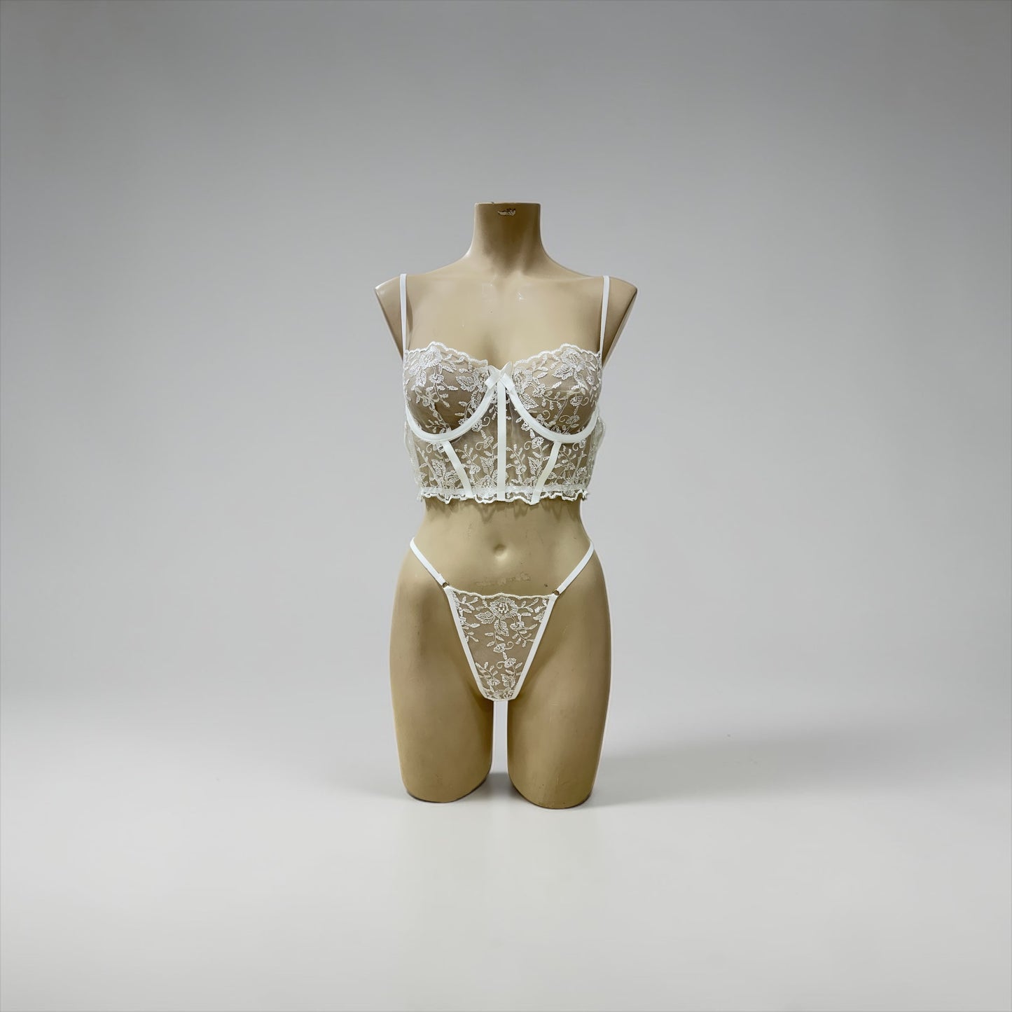 Lace Flow Corset Thong Set