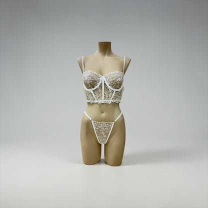 Lace Flow Corset Thong Set