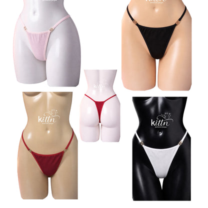 Cotton Rabbed Thong Panty (Pack of 4)