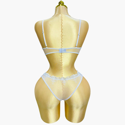 Floral Embroidered Lingerie set - White