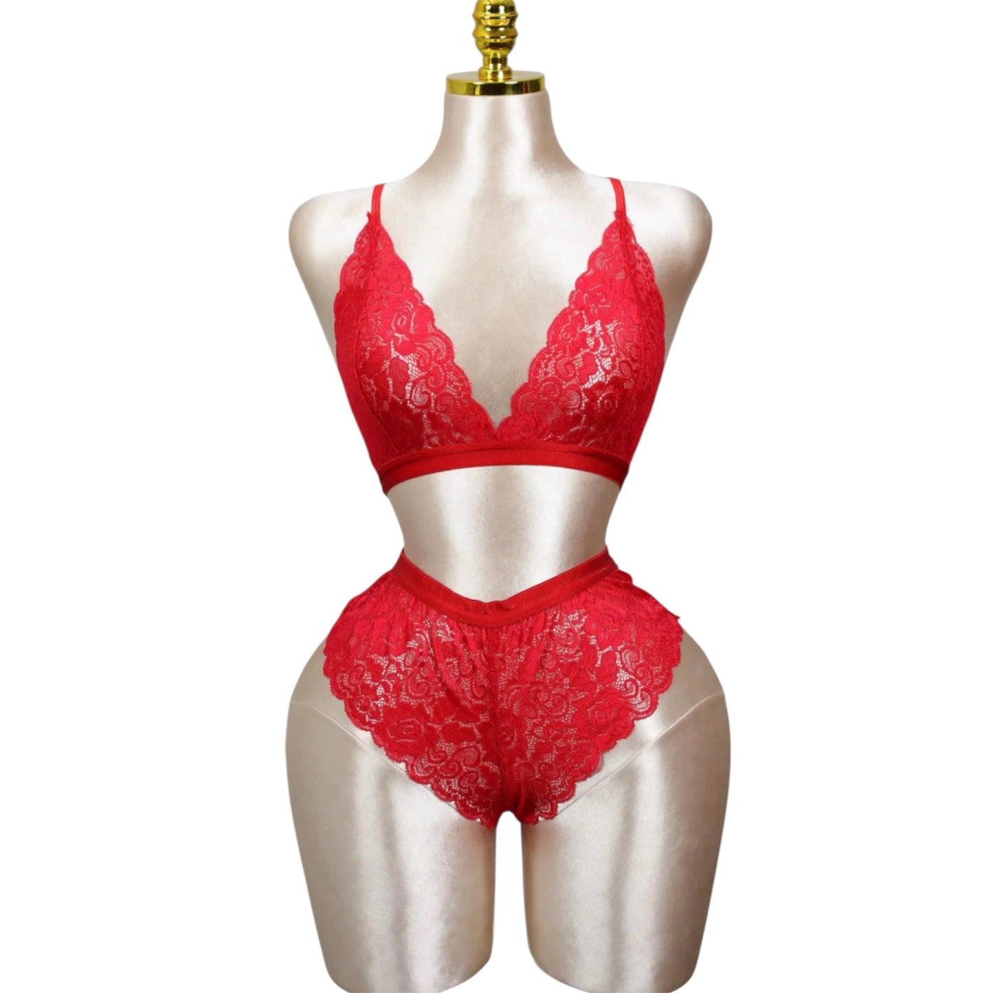 Lace Bralette and Shortie Set
