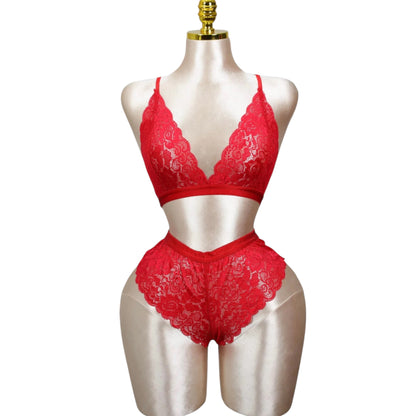 Lace Bralette and Shortie Set