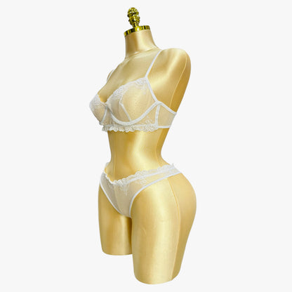 Floral Embroidered Lingerie set - White