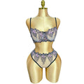 Floral Embroidered mesh Lingerie set 3
