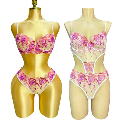 3-Piece Floral Lingerie Set