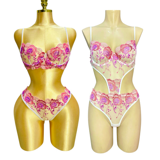 3-Piece Floral Lingerie Set