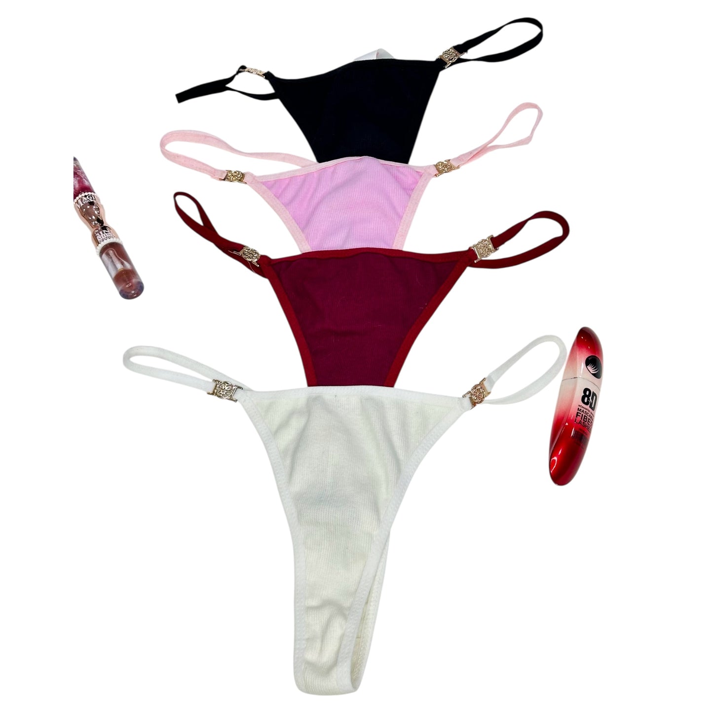 Cotton Rabbed Thong Panty (Pack of 4)