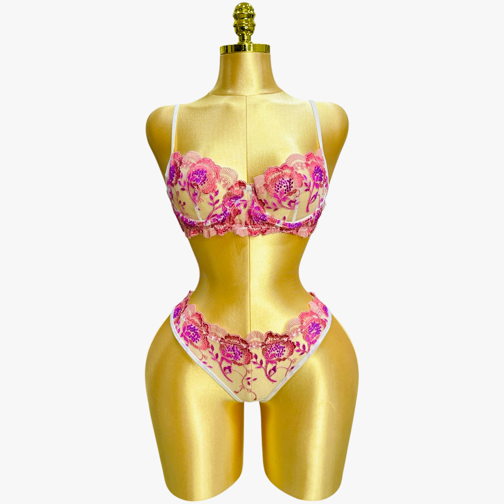 3-Piece Floral Lingerie Set