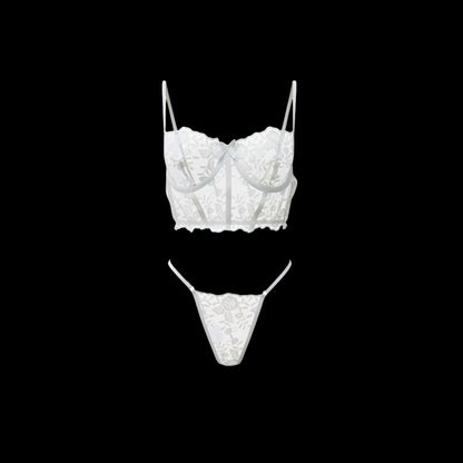 Lace Flow Corset Thong Set