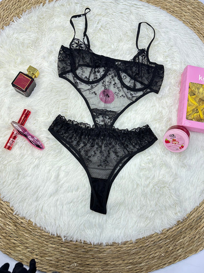 Elegant Lace Jumpsuit Black