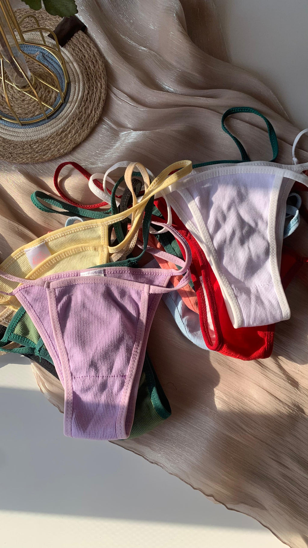 Cotton Ribbed Thong Panty (Pack of 10)