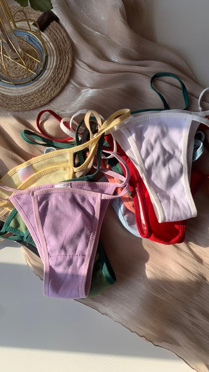 Cotton Ribbed Thong Panty (Pack of 10)