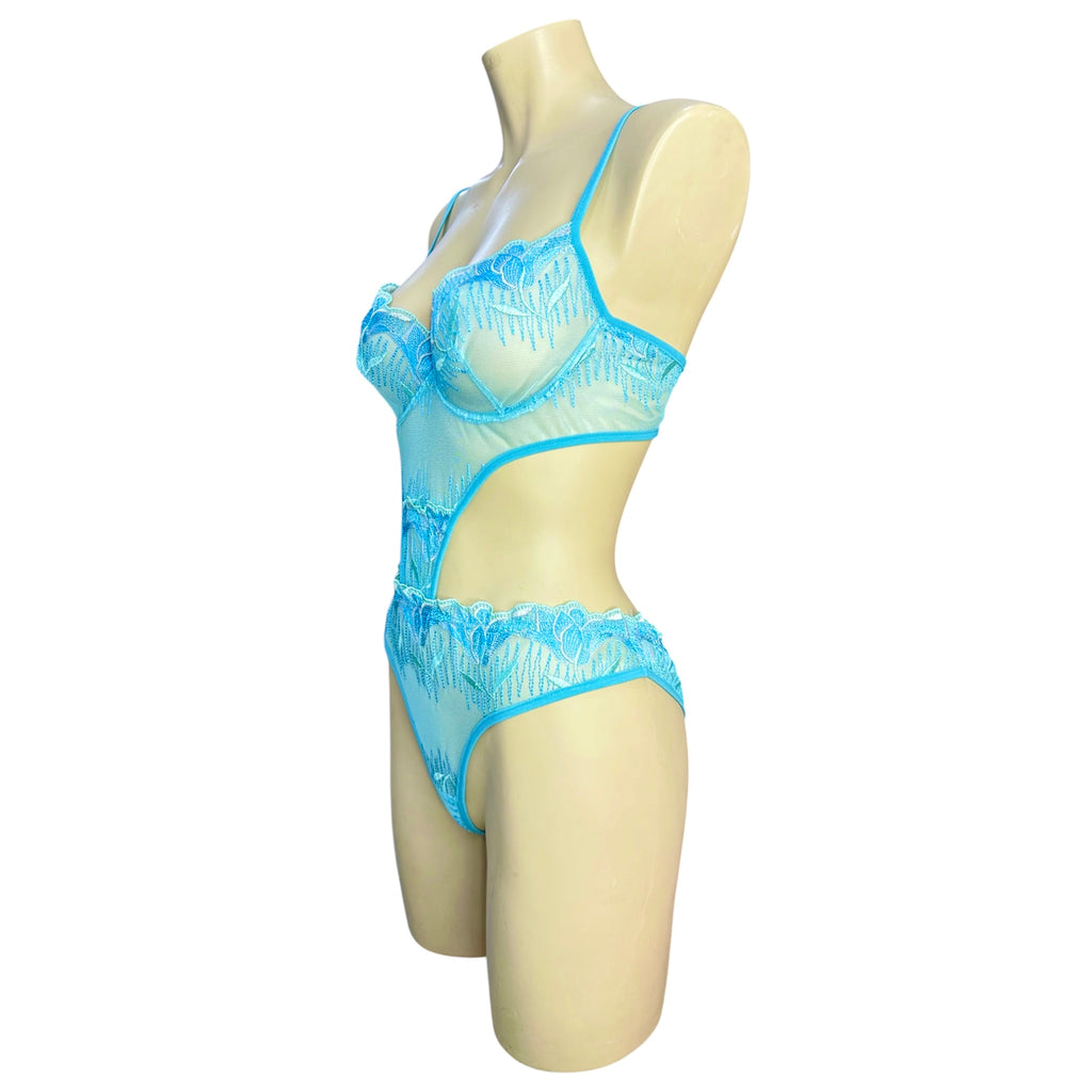 Elegant Lace Jumpsuit Powder Blue