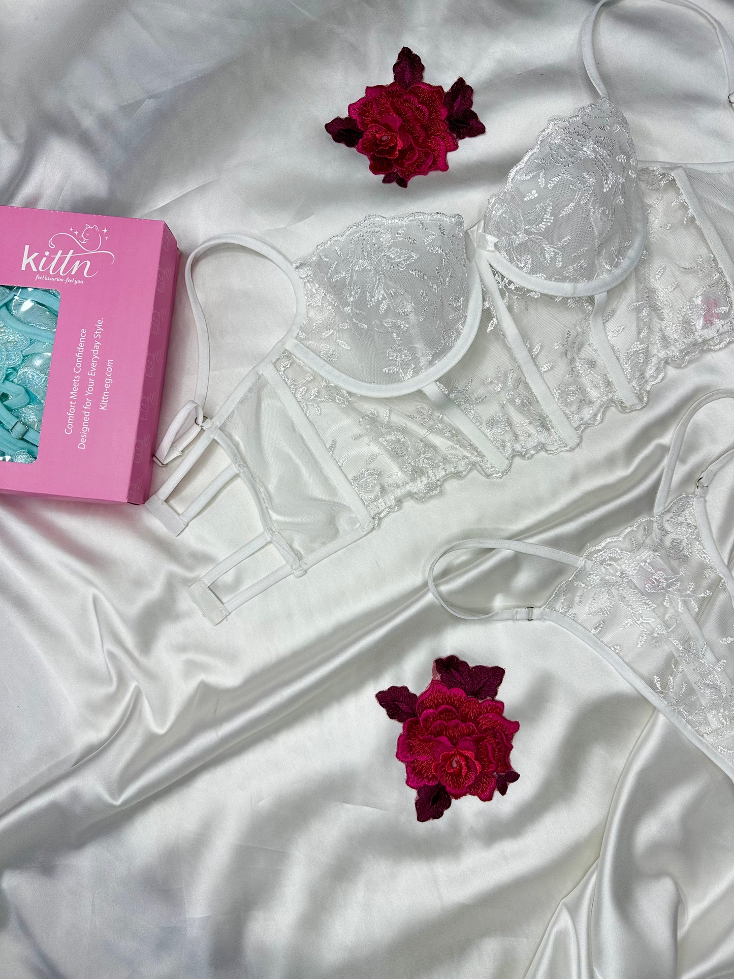 Lace Flow Corset Thong Set