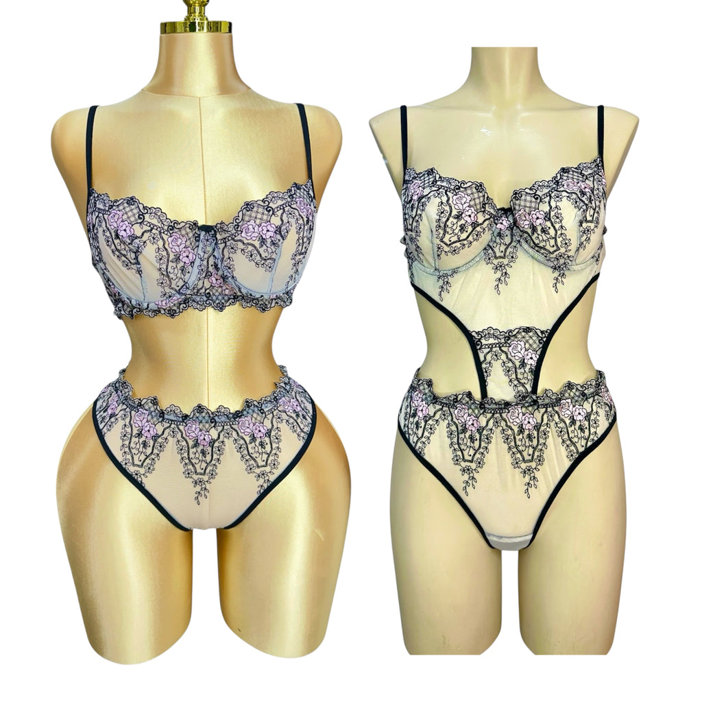 3-Piece Floral Lingerie Set 2