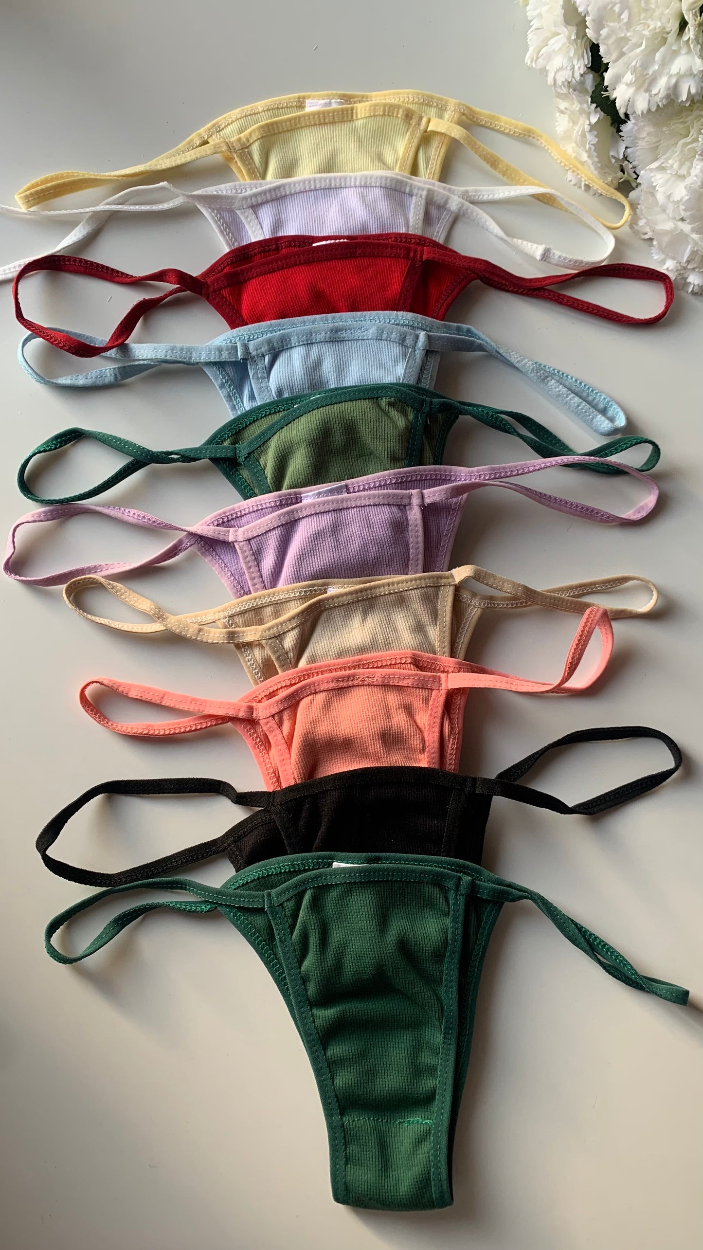 Cotton Ribbed Thong Panty (Pack of 10)