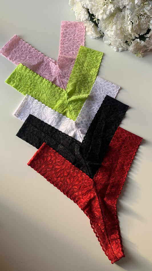 Lace V Thong - Dentelle (Pack of 5)