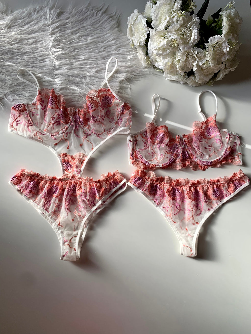 3-Piece Floral Lingerie Set