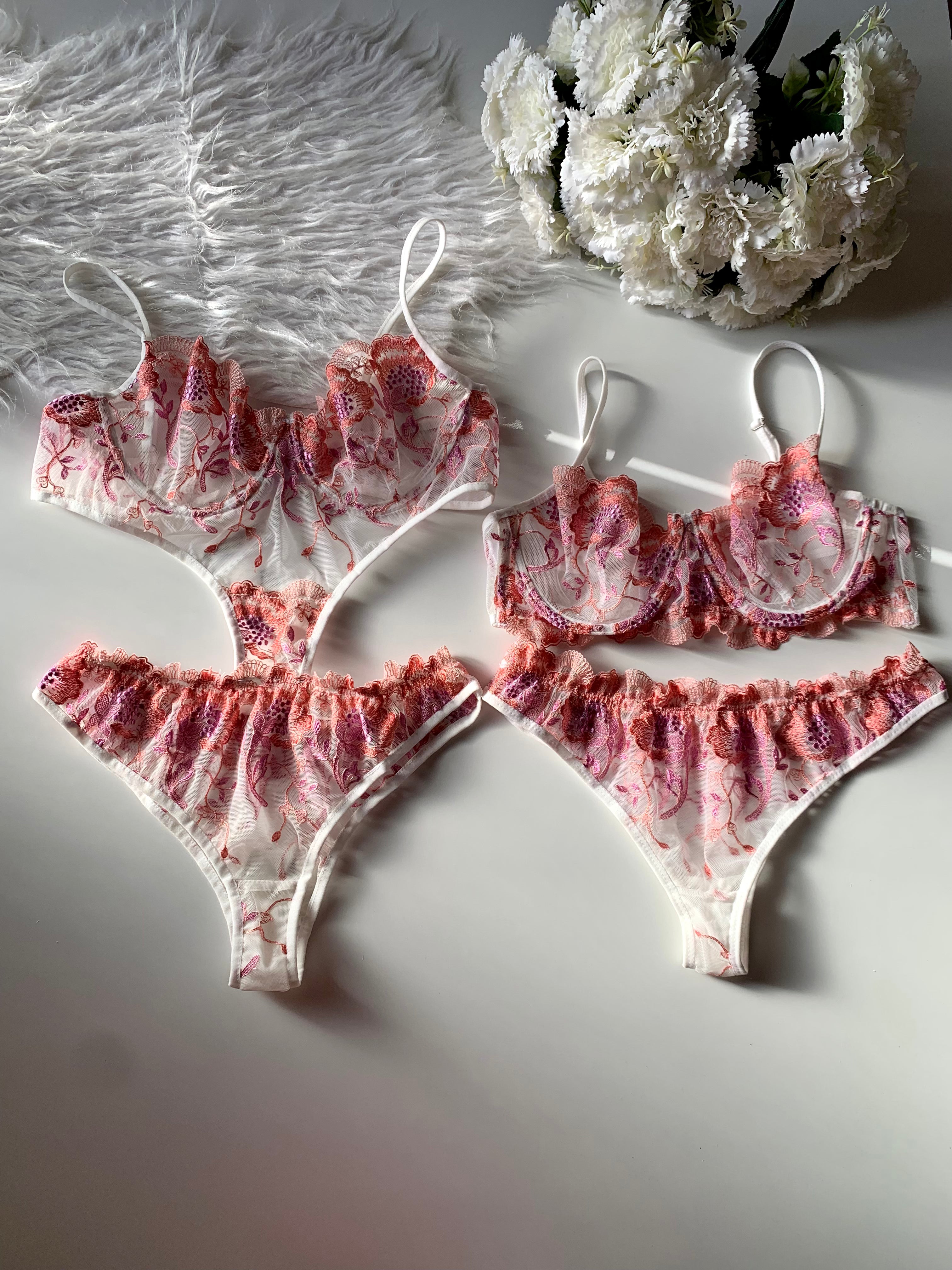 3-Piece Floral Lingerie Set
