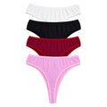 cotton ribbed thong panty (Pack of 4)
