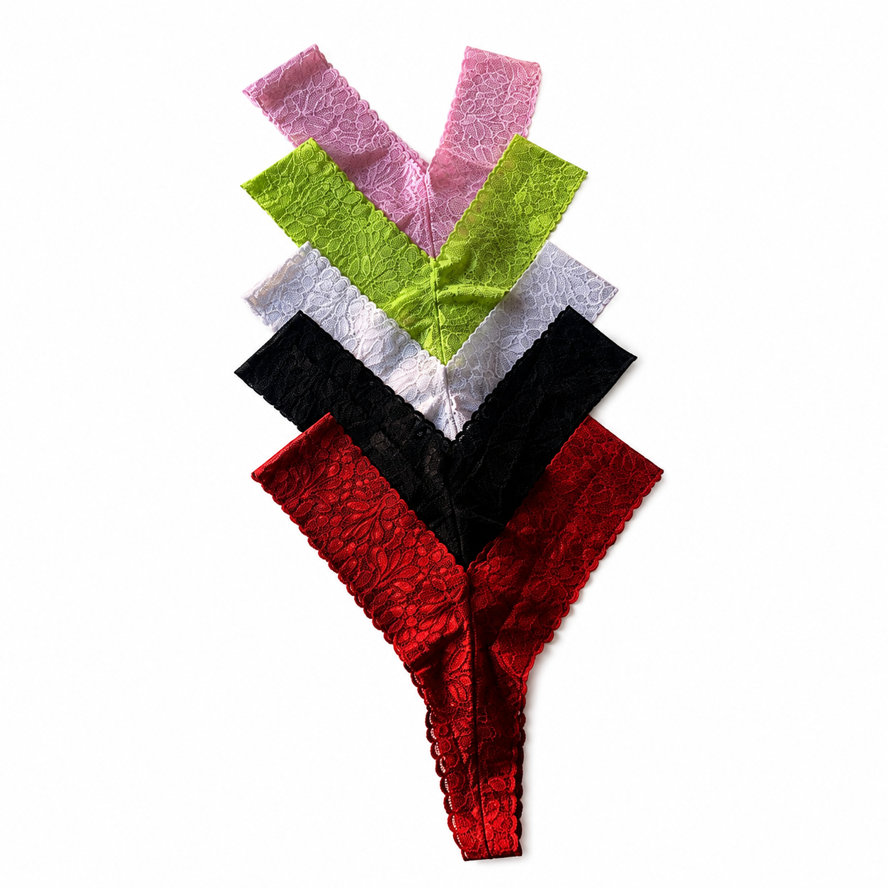 Lace V Thong - Dentelle (Pack of 5)