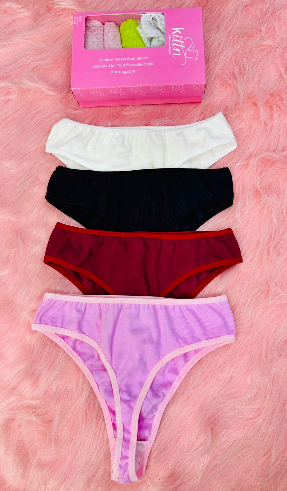 cotton ribbed thong panty